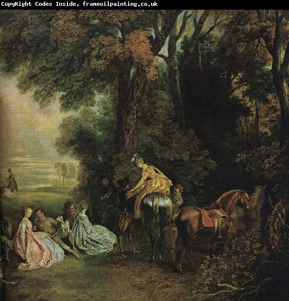 WATTEAU, Antoine A Halt During the Chase21